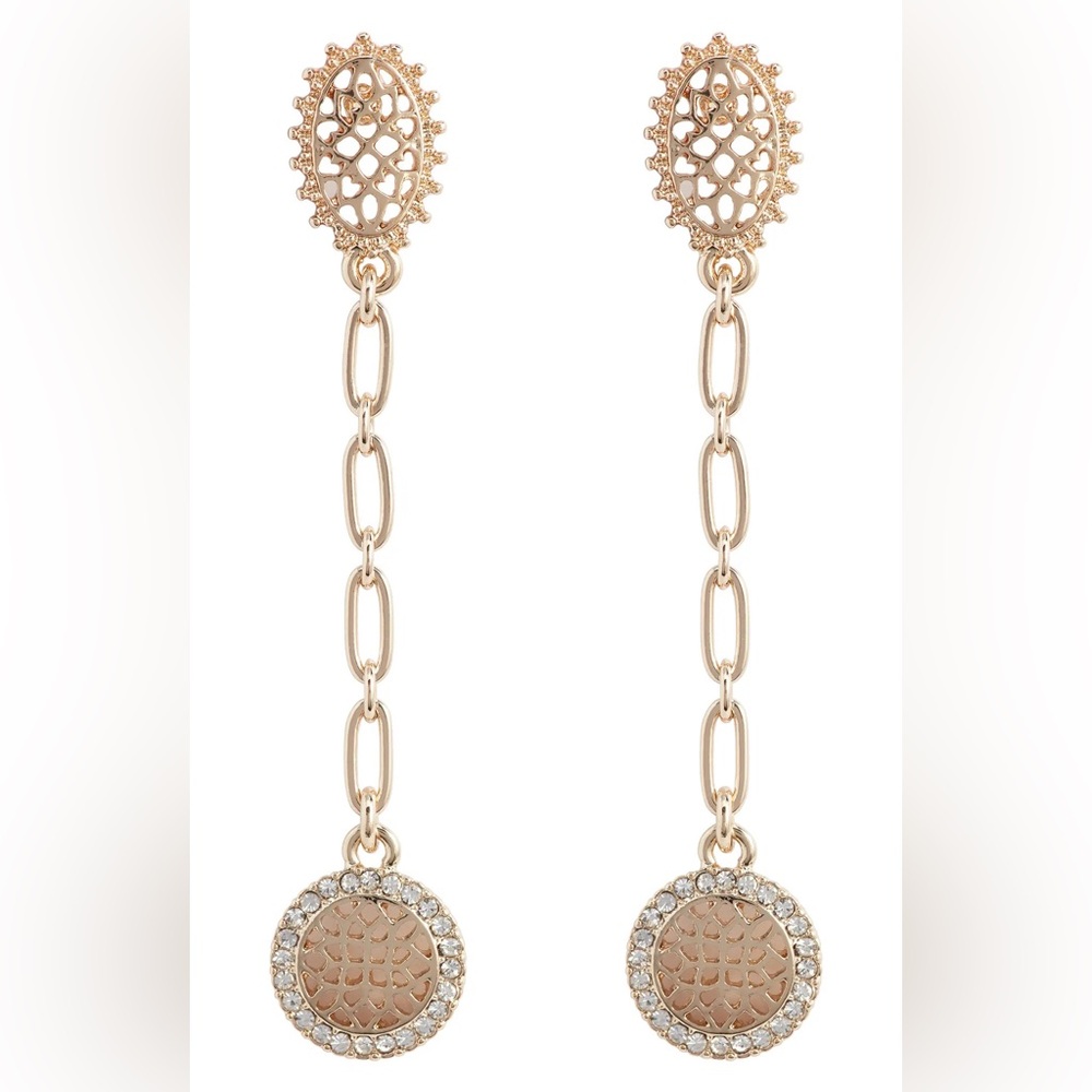 Crystal Linear Chain Dangle Earrings